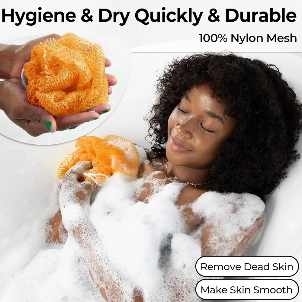 African Net Sponge Authentic - Afro Scrub Exfoliating Net Sponges with Knots - R